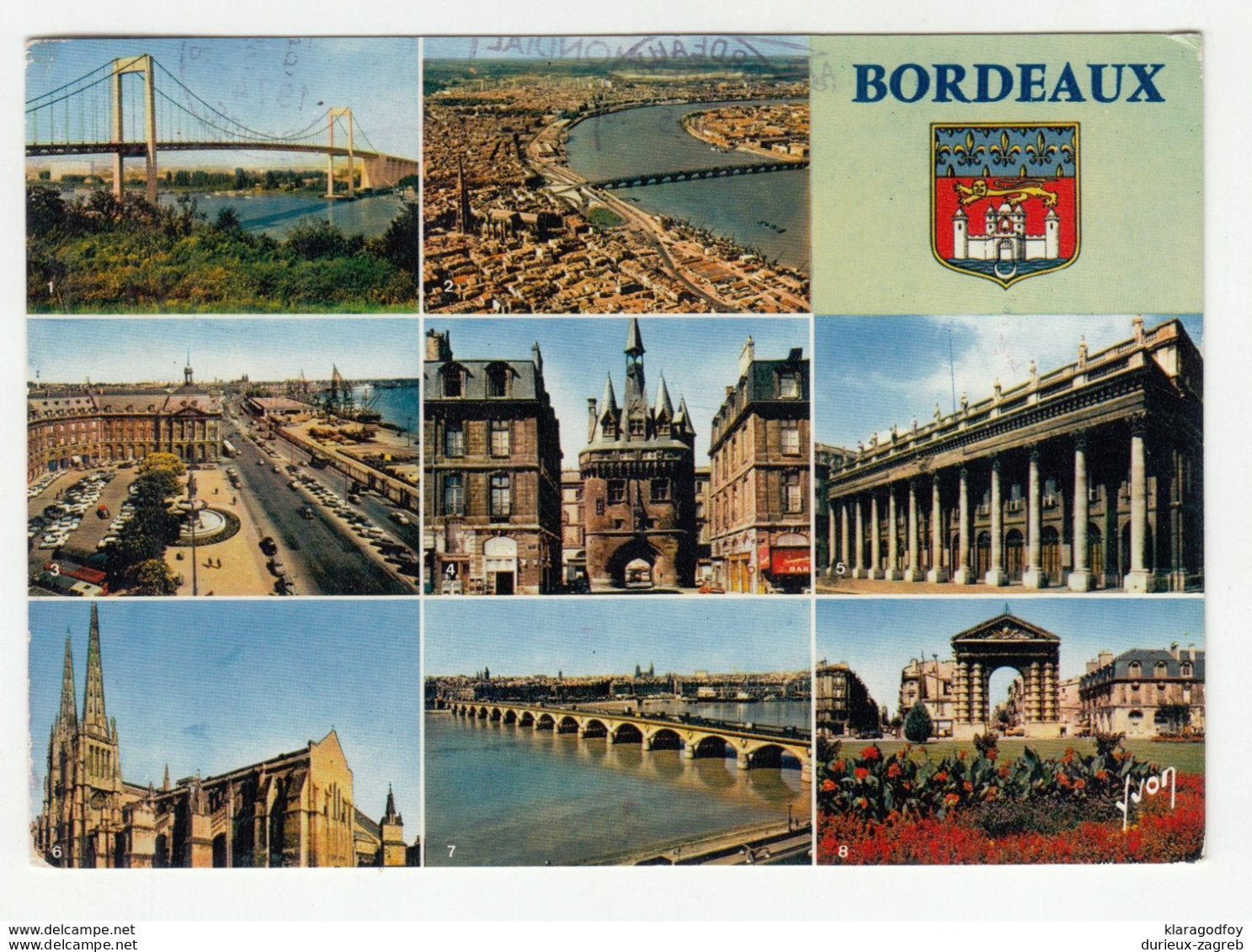 Bordeaux Postcard Posted 1974 To Zagreb Taxed /ported/ With Definitive Stamp B200701 - Postage Due