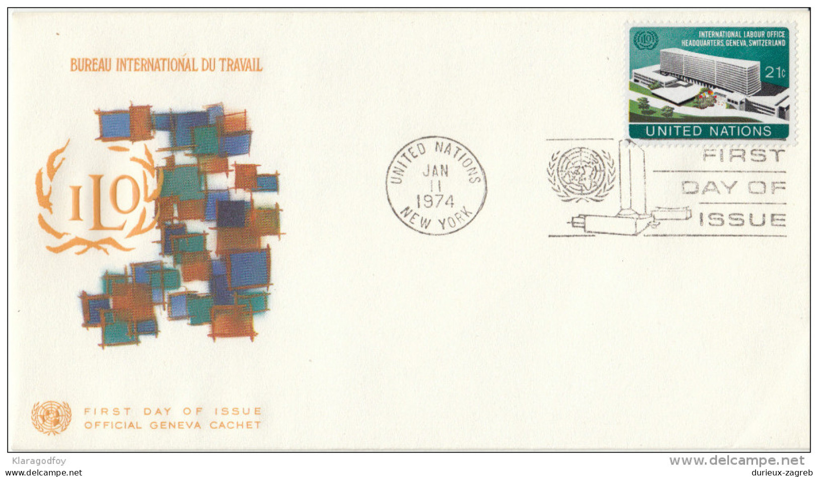 United Nations 1973-1974 10 FDC's (one without stamp) bb160720