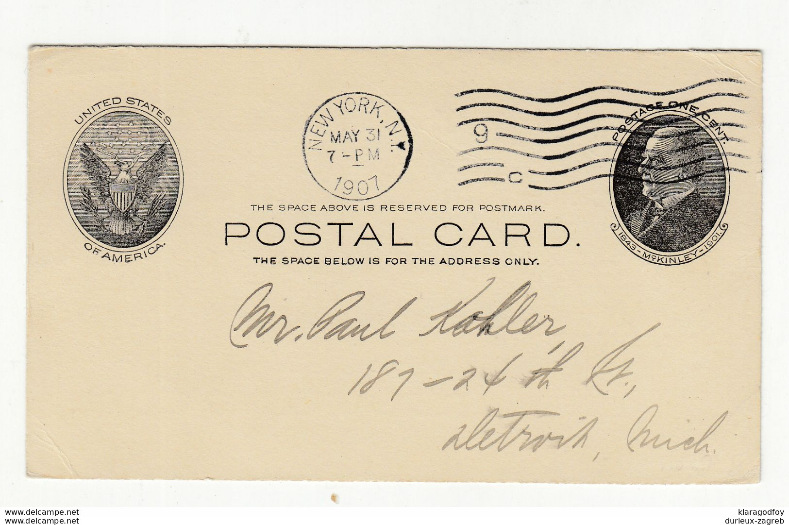 The Engineering Record Company Preprinted Postal Stationery Postcard Posted 1907 B210526 - Other & Unclassified