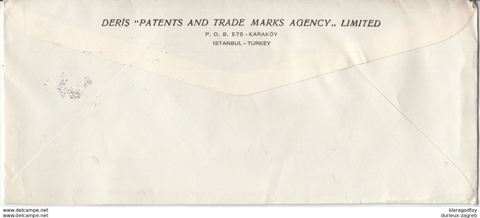 Turkey, Deriş Patents And Trademarks Agency Airmail Letter Cover Travelled 1974 B171025 - Covers & Documents