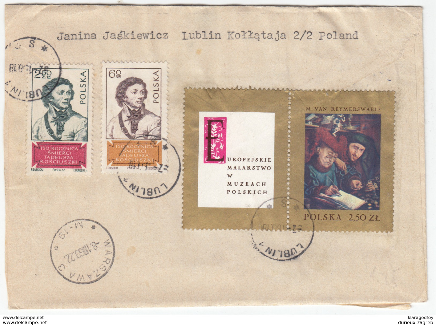 Poland, Letter Cover Registered Travelled 1969 Lublin Pmk B170330 - Cartas & Documentos