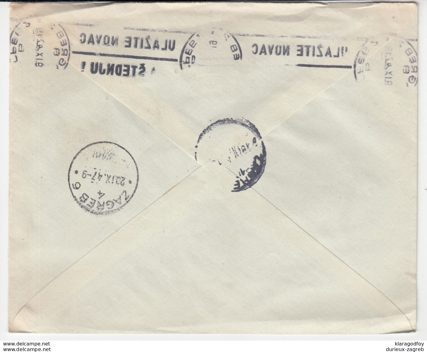 Yugoslavia, Matica Hrvatska Letter Cover Travelled 1947 Zagreb Pmk B180220 - Covers & Documents