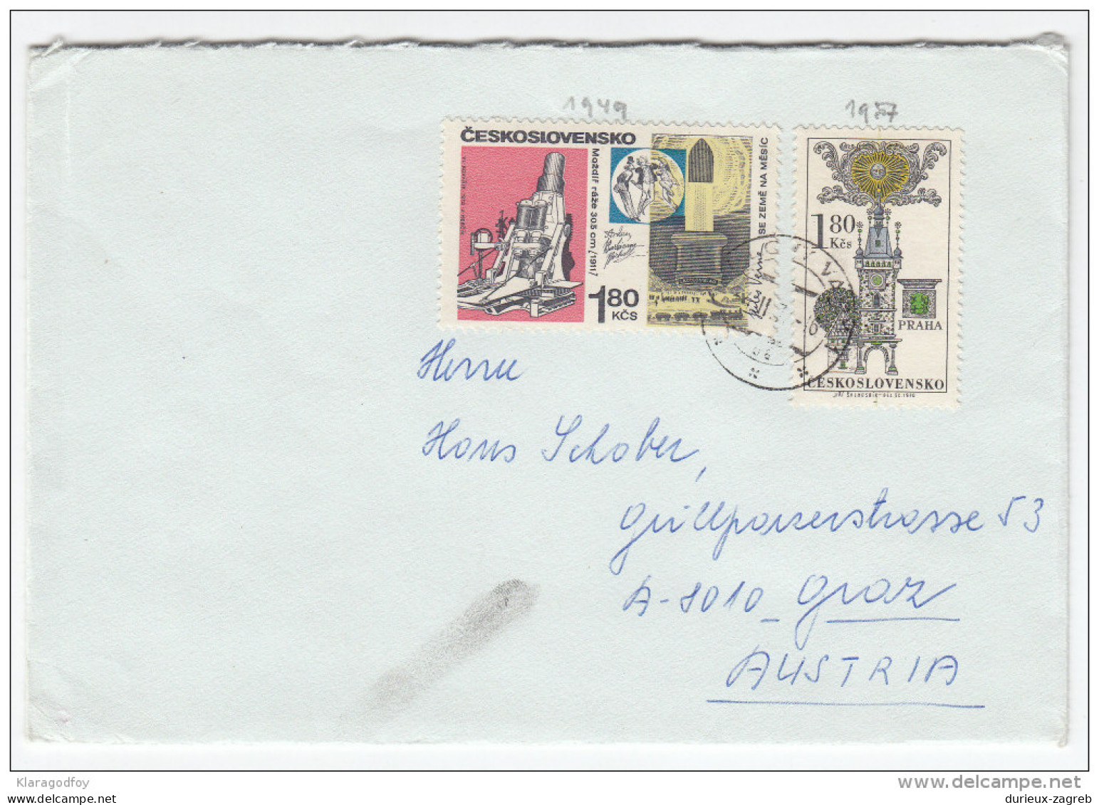 Space Stamps Travelled 197? Czechoslovakia To Austria Bb160429 - Andere & Zonder Classificatie