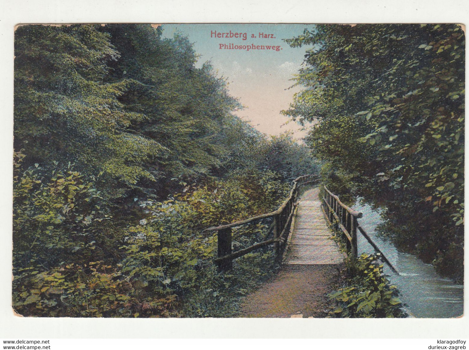 Herzberg Am Harz, Philosophenweg Old Postcard Posted 1914 Sankt Andreasberg Pmk B210610 - Herzberg