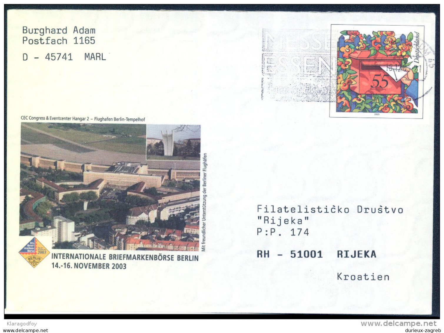 Germany Stamped Stationery Cover Travelled 2003 Bb150924 - Privé Briefomslagen - Gebruikt