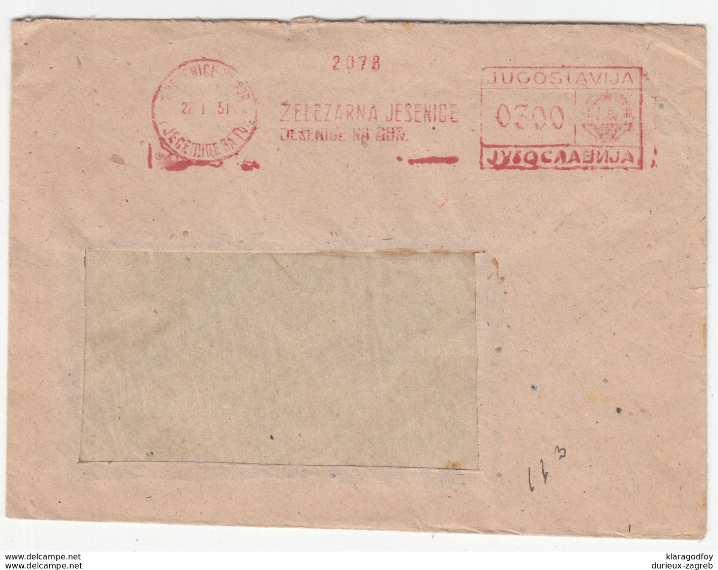 Slovenia, Železarna Jesenice Meter Stamp On 2 Letter Covers Travelled 1951 To Sisak B180210 - Covers & Documents