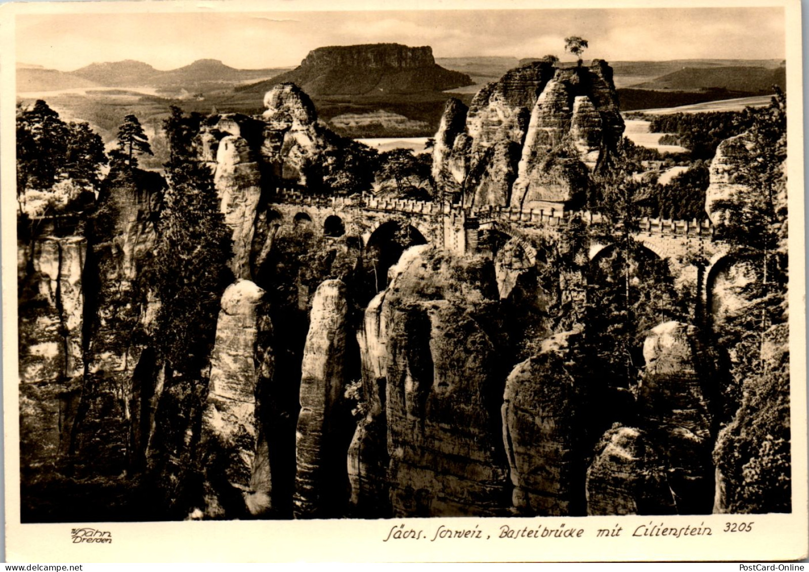 43876 - Deutschland - Bastei , Basteibrücke Mit Lilienstein , Sächsische Schweiz - Nicht Gelaufen  - Bastei (sächs. Schweiz)