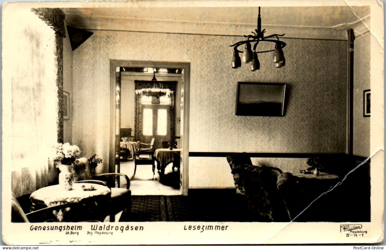 43536 - Deutschland - Burg B. Mylau , Genesungsheim Waldrogäsen , Lesezimmer - Gelaufen 1958 - Mylau