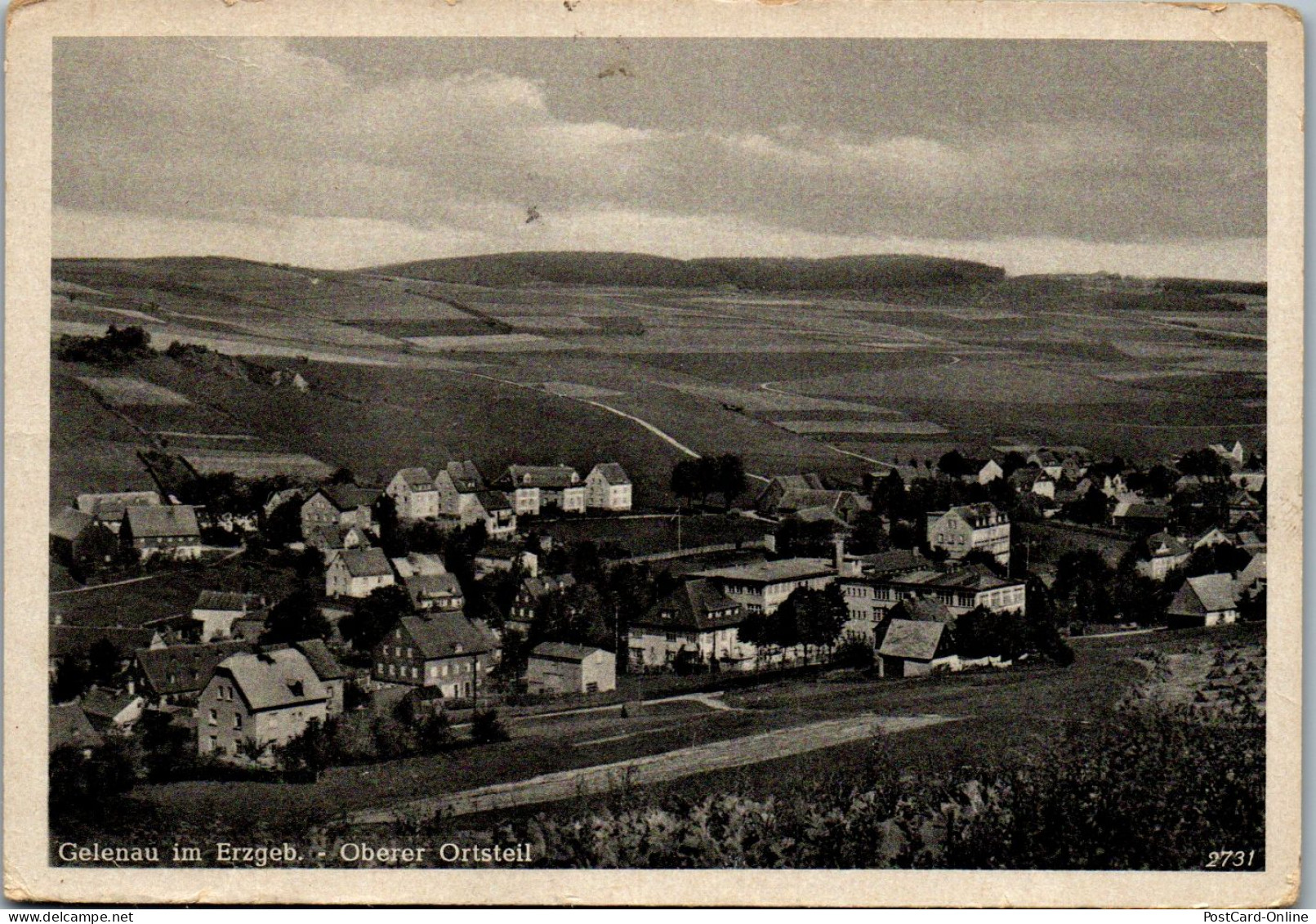 44390 - Deutschland - Gelenau , Oberer Teil , Panorama - Gelaufen 1953 - Gelenau