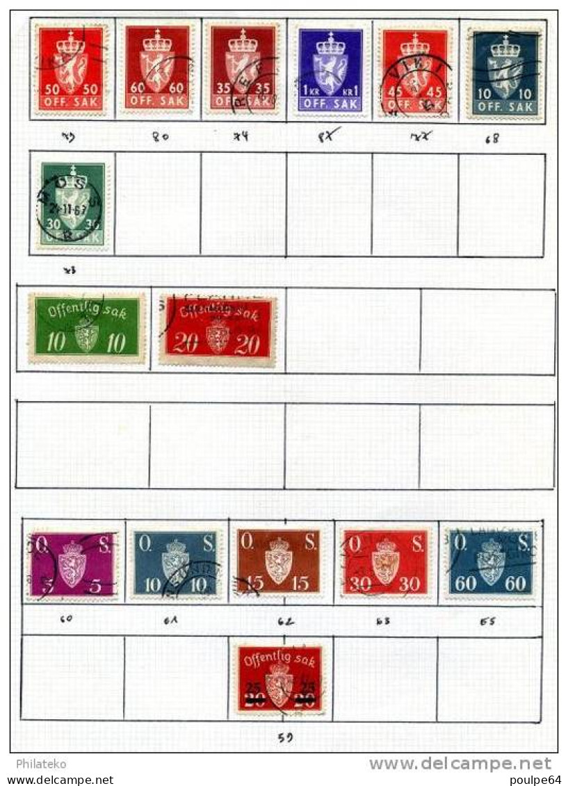 36 Timbres Aviation + Service + Taxe De Norvège - Dienstmarken