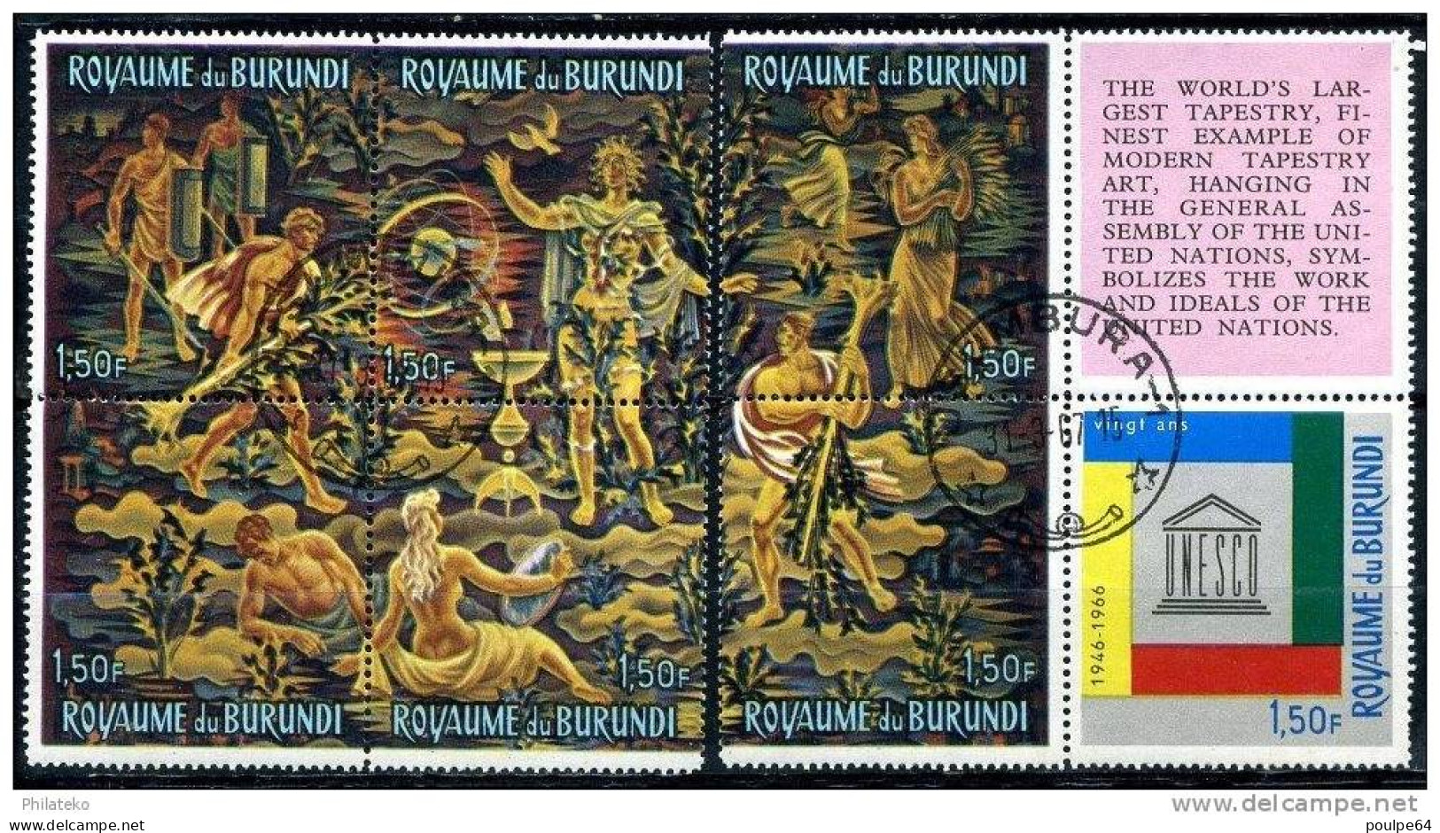 7 Timbres Du Burundi + Une Vignette - Unused Stamps