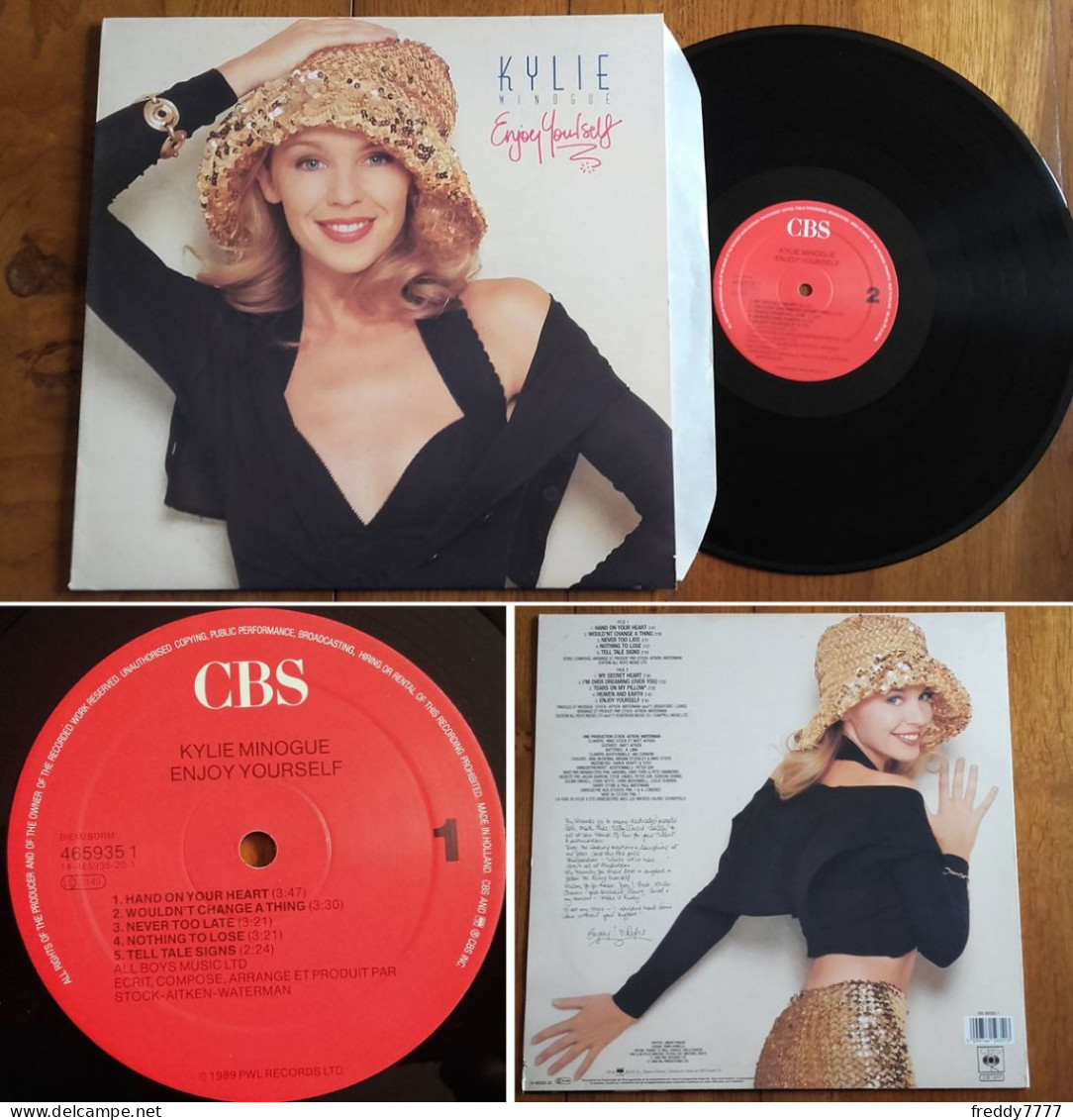 RARE Dutch LP 33t RPM (12") KYLIE MINOGUE «Enjoy Yourself» (1989) - Collector's Editions