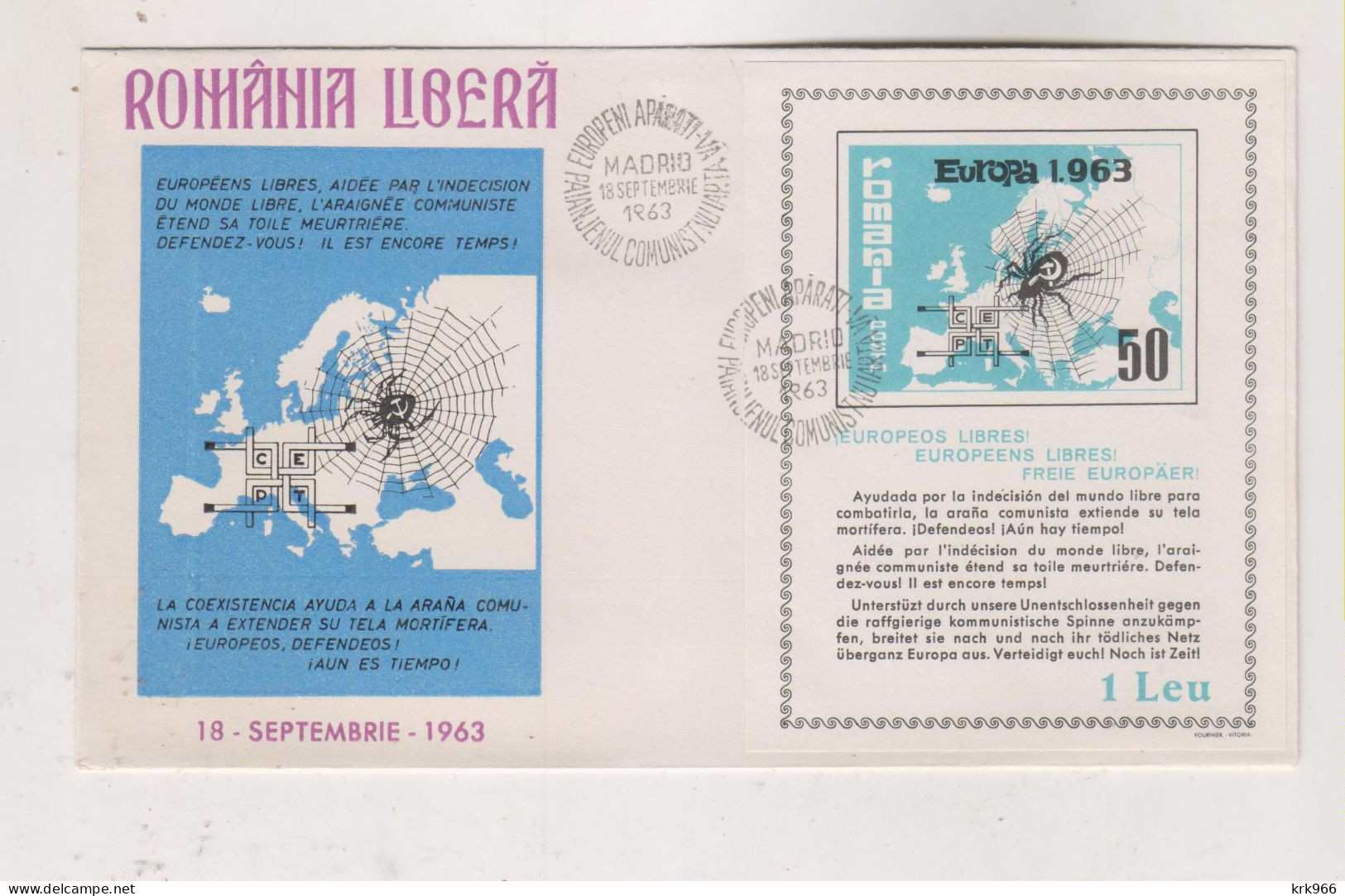 ROMANIA  1962  EXILE   Cover - Briefe U. Dokumente