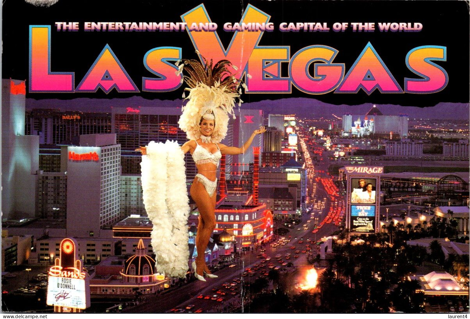 3-10-2023 (3 U 13) USA (posted To Australia In 1995 But With Fold In Center) Las Vegas (with Show Girl) - Las Vegas