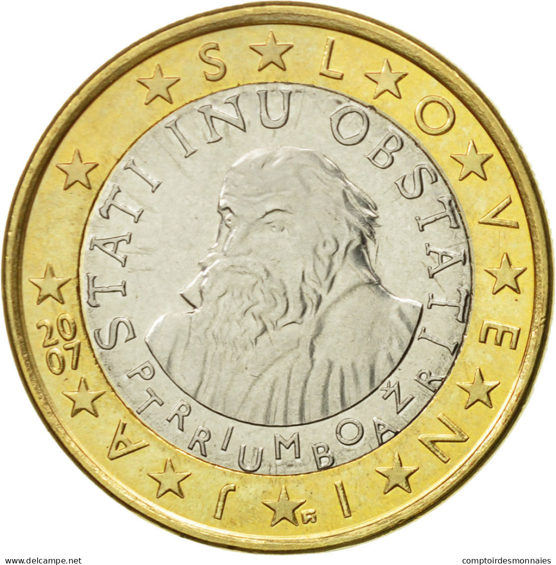 Slovénie, Euro, 2007, SPL, Bi-Metallic, KM:74 - Slovenia