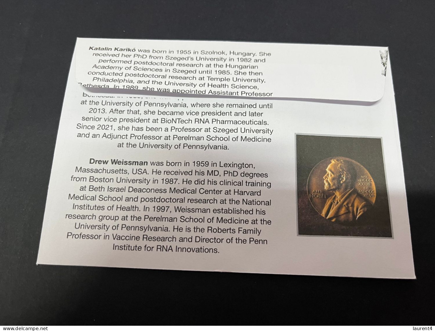 3-10-2023 (3 U 12) Nobel Medecine Prize Awarded In 2023 - 1 Cover -  COVID-19 Stamp + $2 Coin (postmarked 2-10-2022) - 2 Dollars