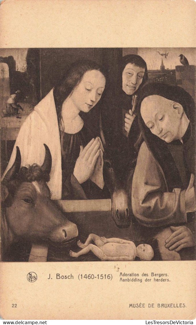 BELGIQUE - Musée De Bruxelles - J Bosch - Adoration Des Bergers - Carte Postale Ancienne - Museen