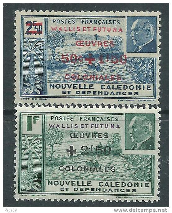 WALLIS ET FUTUNA N° 131/32 XX Paire Maréchal Pétain Surchargée Oeuvres Coloniales - Ungebraucht