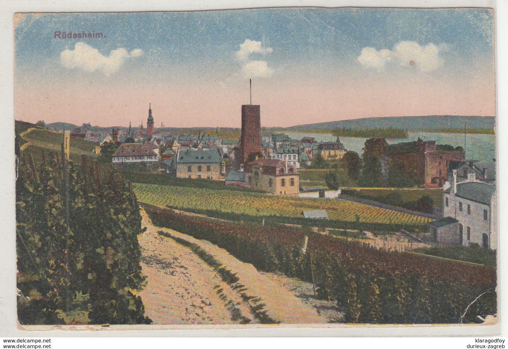Poste Militarire Balgique Belgie Legerposterij Postmark On Rüdesheim Postcard Travelled 1921 To St. Niklaas B181020 - OC38/54 Belgische Besetzung In Deutschland