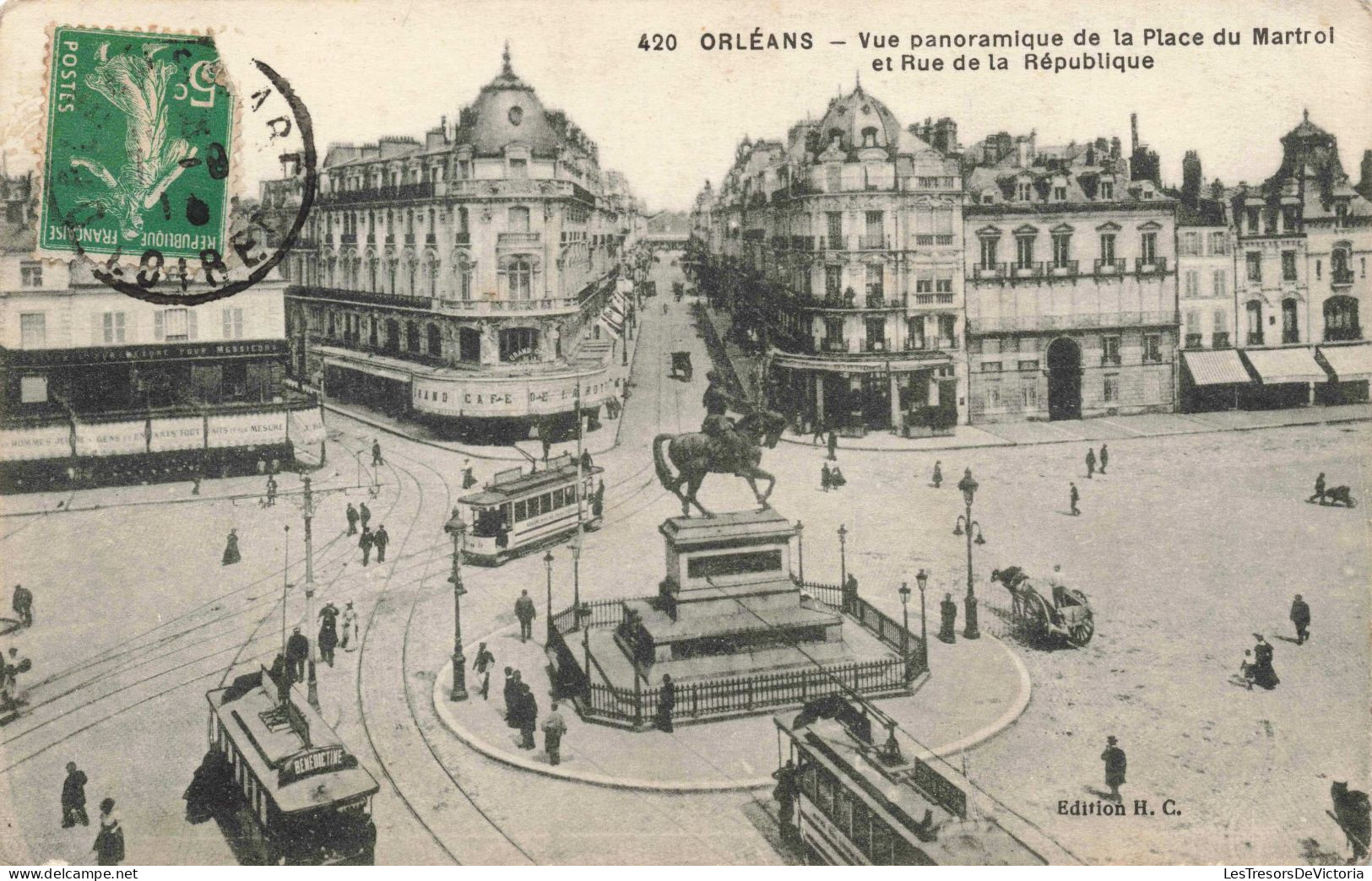 FRANCE - Orléans - Vue Panoramique De La Place Du Martrol Et Rue De La République - Animé - Carte Postale Ancienne - Orleans