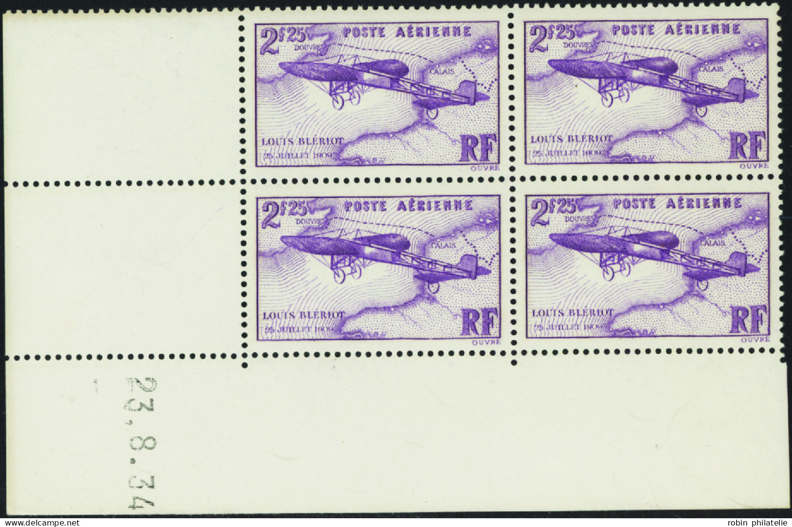 France Coins Datés Poste Aérienne N°7 2F25 Blériot 23.8.34  Qualité:** - Airmail