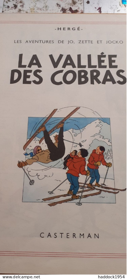 La Vallée Des Cobras Les Aventures De JO ZETTE Et JOCKO  HERGE Casterman 1963 - Jo, Zette & Jocko