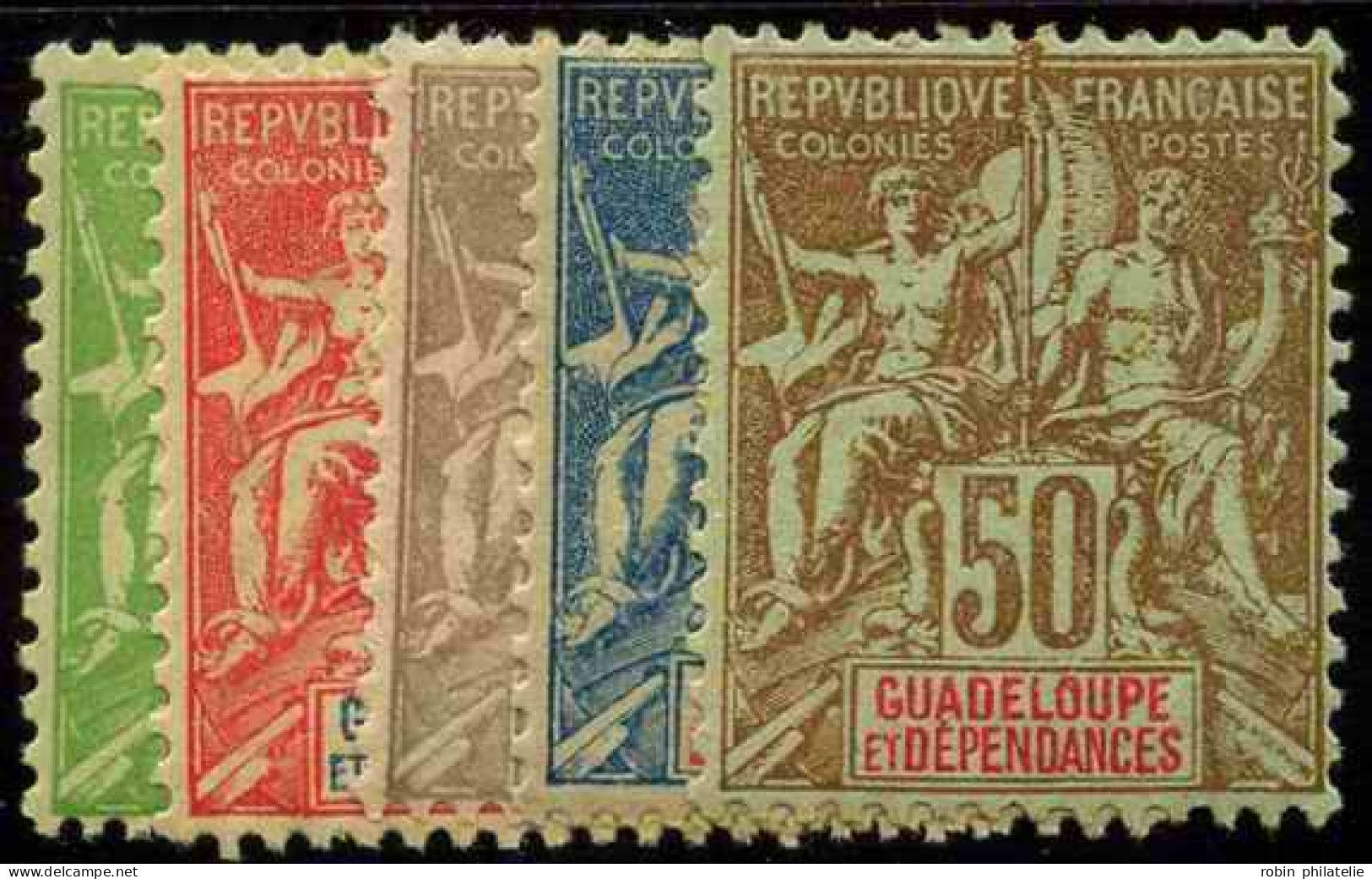 Guadeloupe  N°40/44  5 Valeurs  Qualité:* - Other & Unclassified