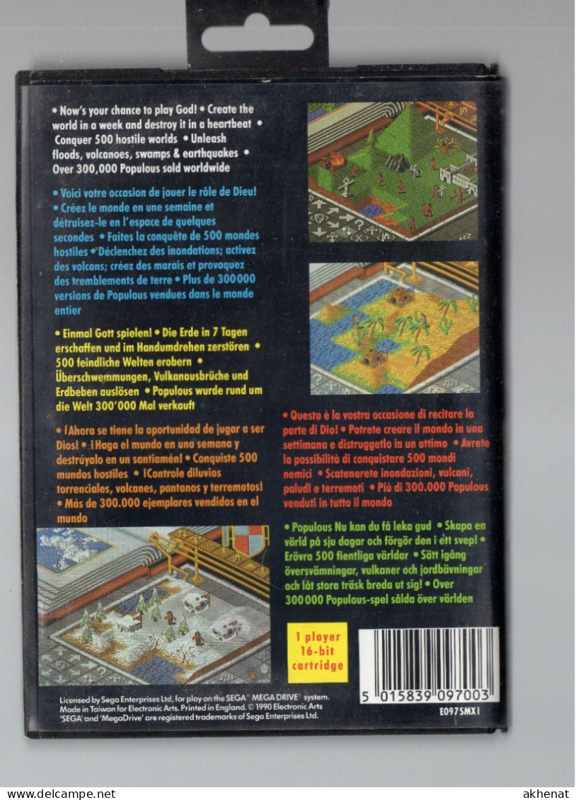 SEGA MEGA DRIVE  "POPULOUS" - Electronic Arts Usato - Megadrive