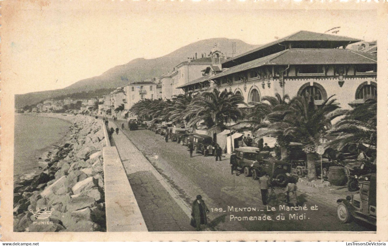 FRANCE - Menton - Le Marché Et Promenade Du Midi - Carte Postale Ancienne - Menton