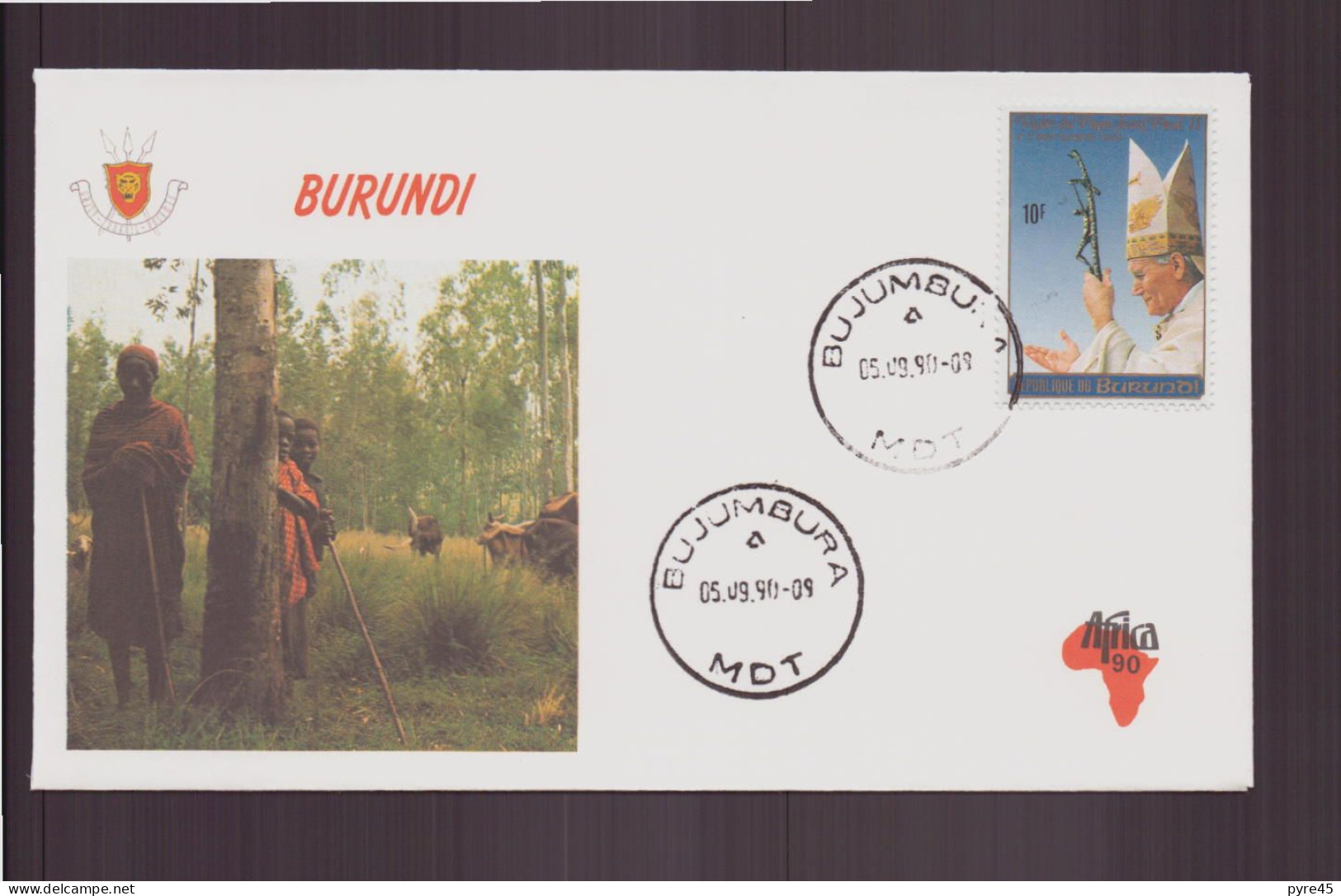 Burundi, Enveloppe Avec Cachet Commémoratif " Bujumbura, 1990 " - Andere & Zonder Classificatie