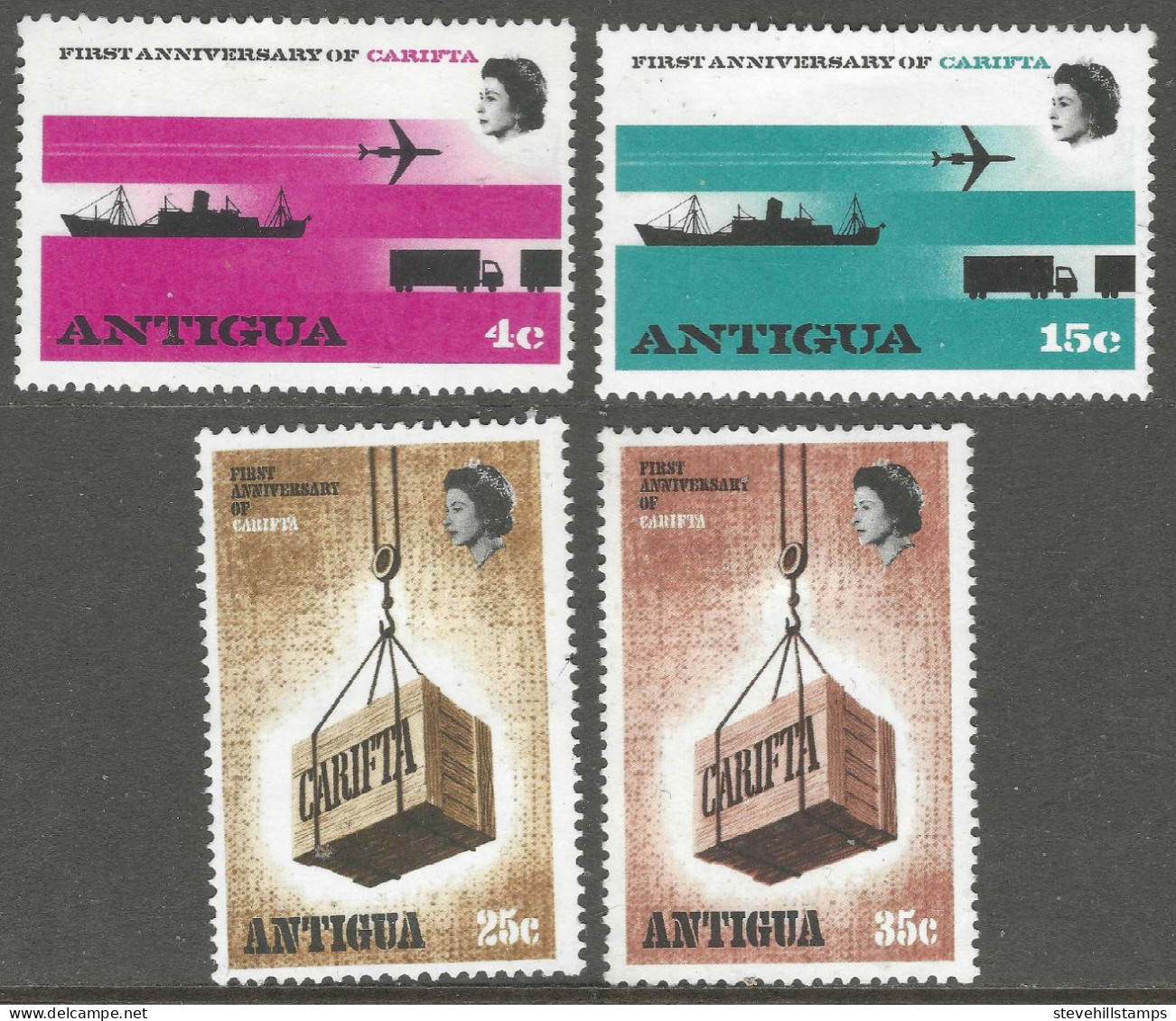 Antigua. 1969 First Anniversary Of CARIFTA. MH Complete Set. SG 230-233 - 1858-1960 Kronenkolonie
