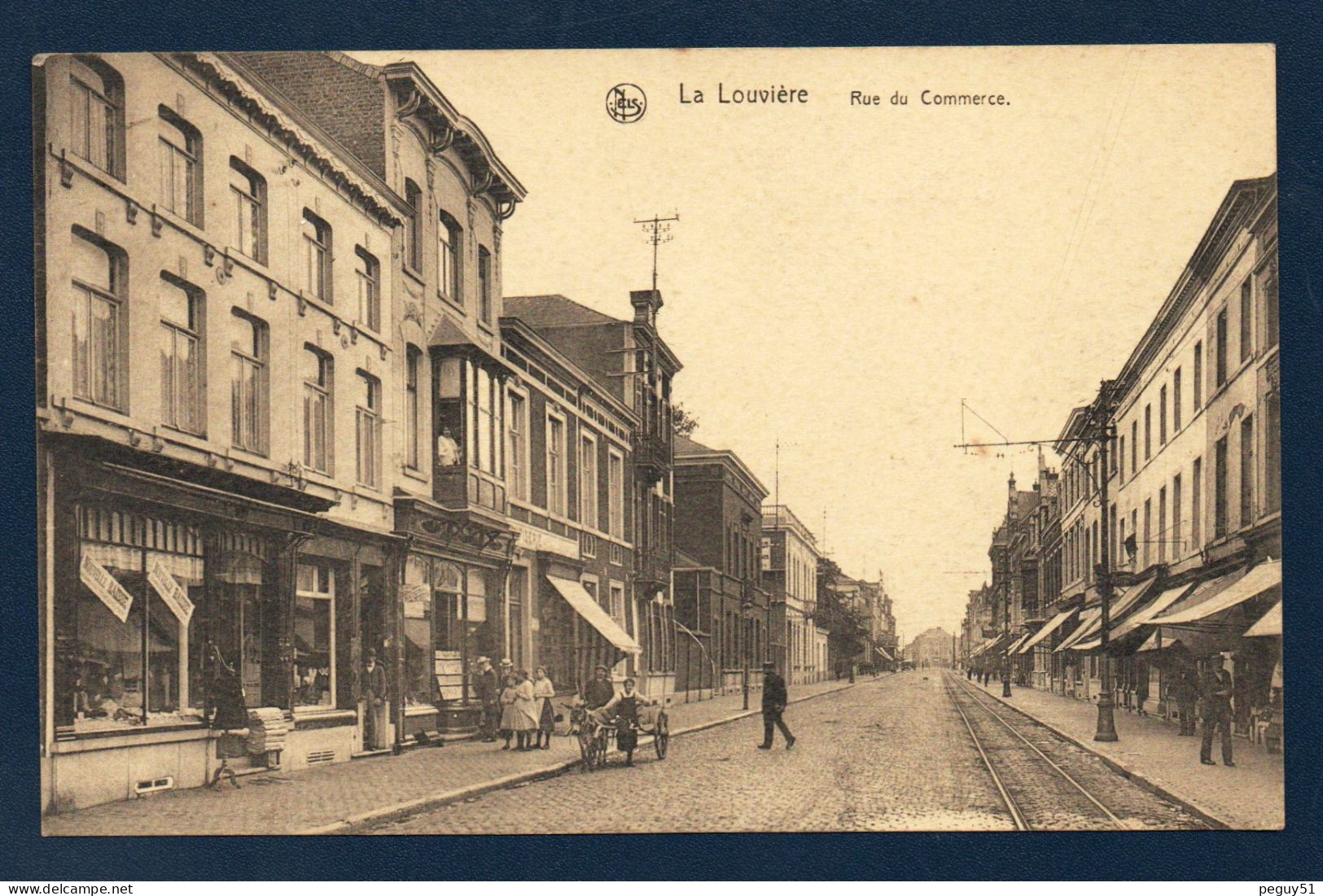 La Louvière. Rue Du Commerce. Ligne De Tramway. 1923 - La Louvière