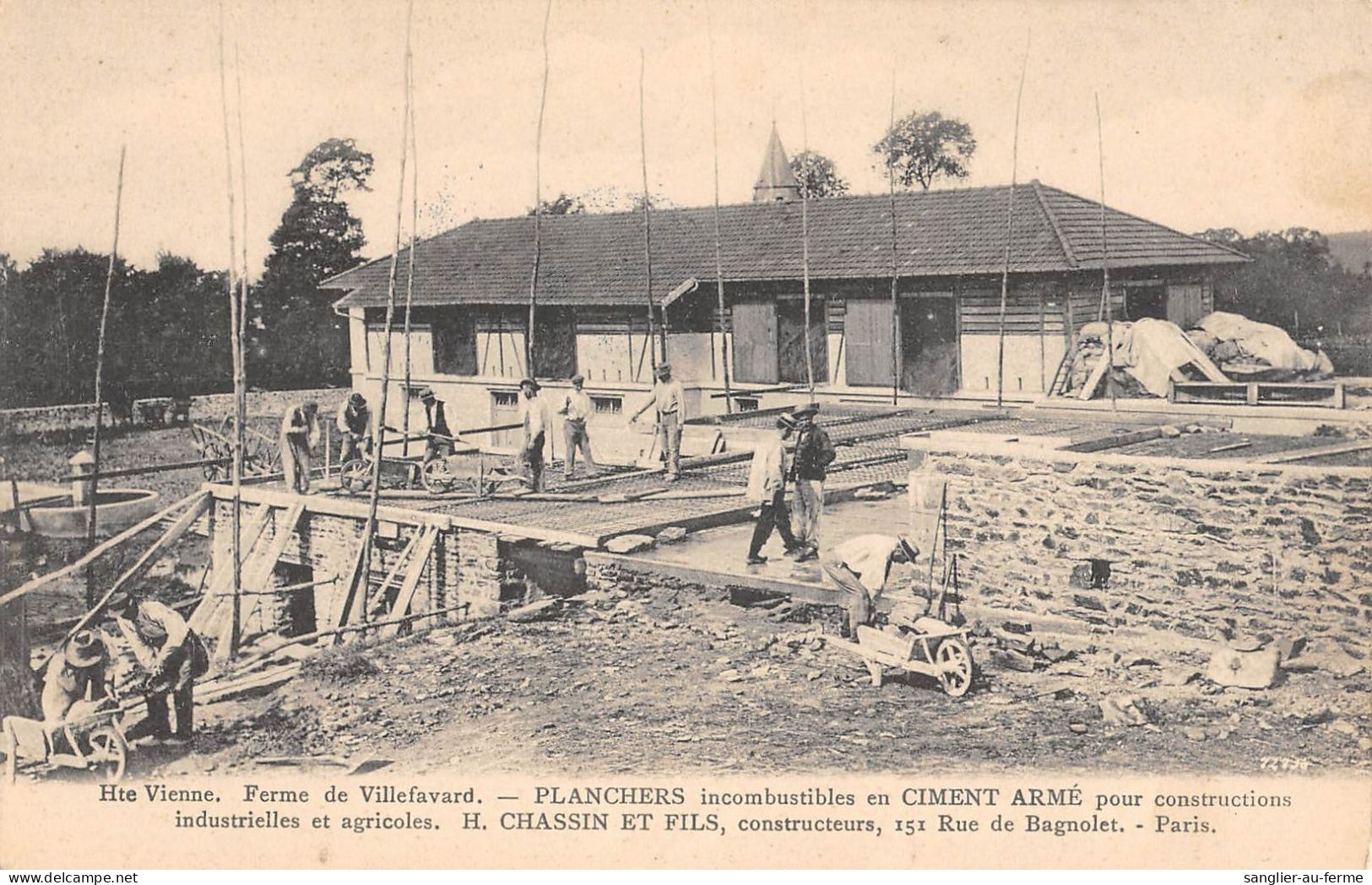 CPA 87 HAUTE VIENNE / FERME DE VILLEFAVARD / PLANCHERS ICOMBUSTIBLES EN CIMENT ARME / CHASSIN ET FILS - Sonstige & Ohne Zuordnung