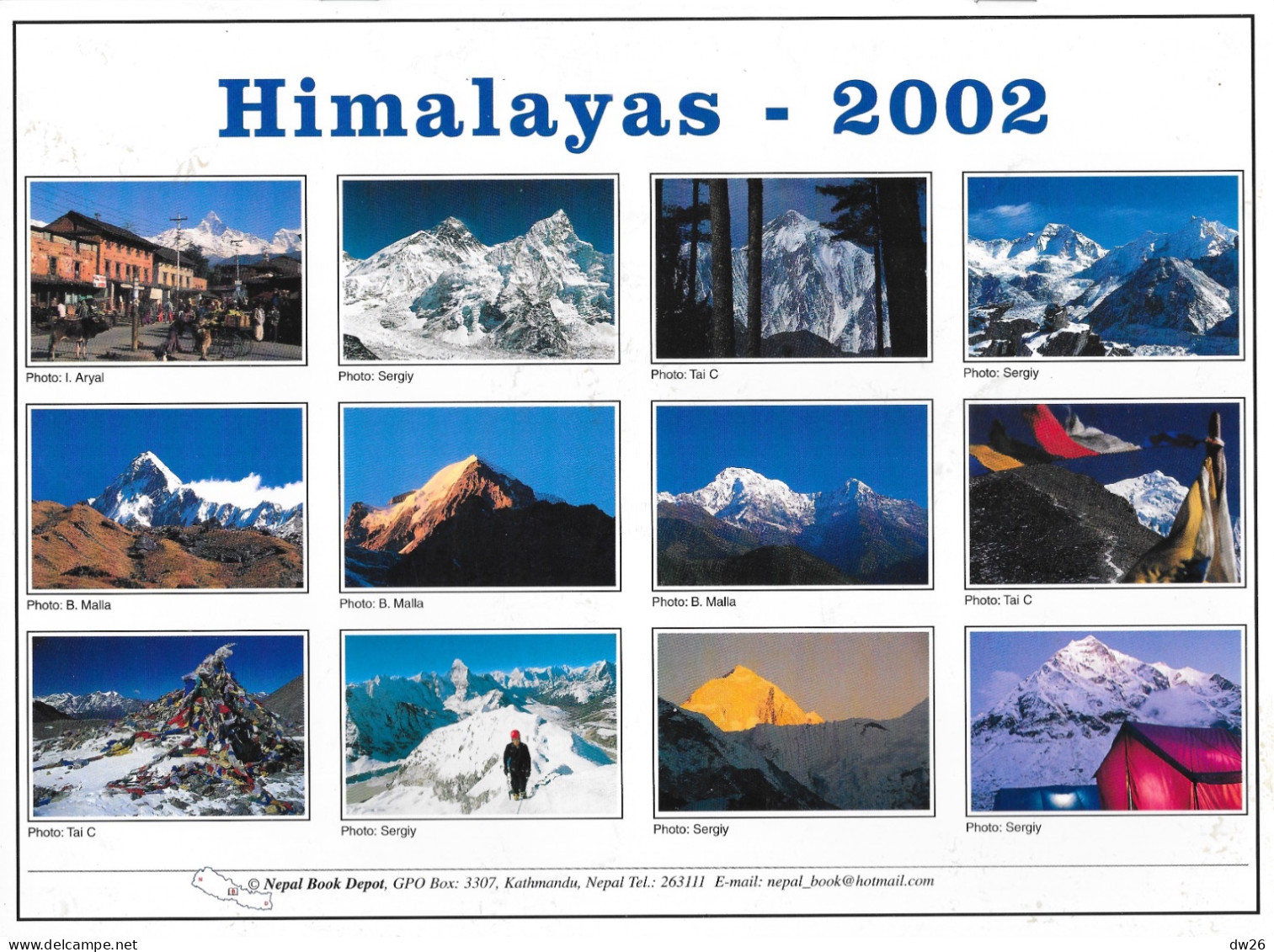 Calendrier 2002: Himalaya Calendar Neuf, Très Belles Photos Sur L'Everest - Big : 2001-...