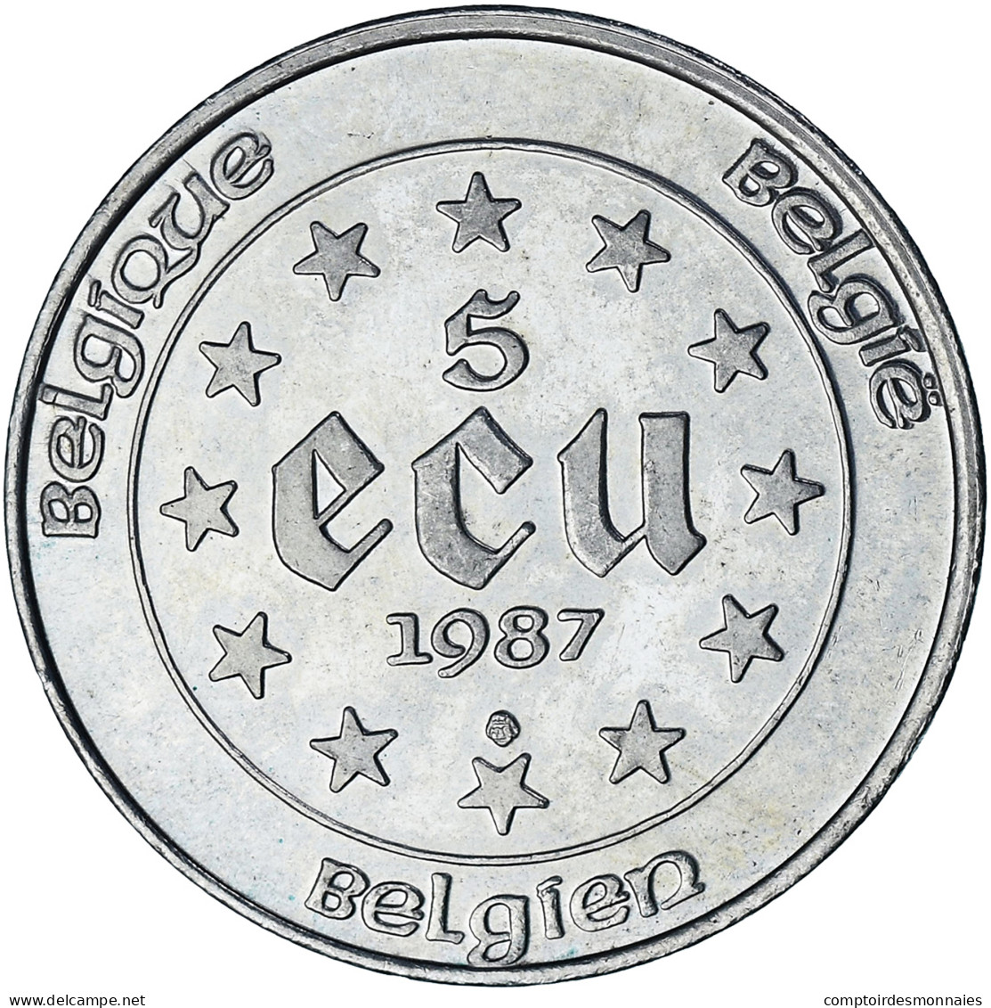 Monnaie, Belgique, Charles Quint, 5 Ecu, 1987, SUP, Argent, KM:166 - Ecu