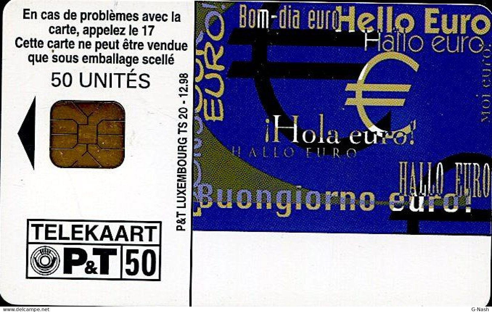 Luxembourg 50u - Bonjour Euro (TS20) - Luxembourg