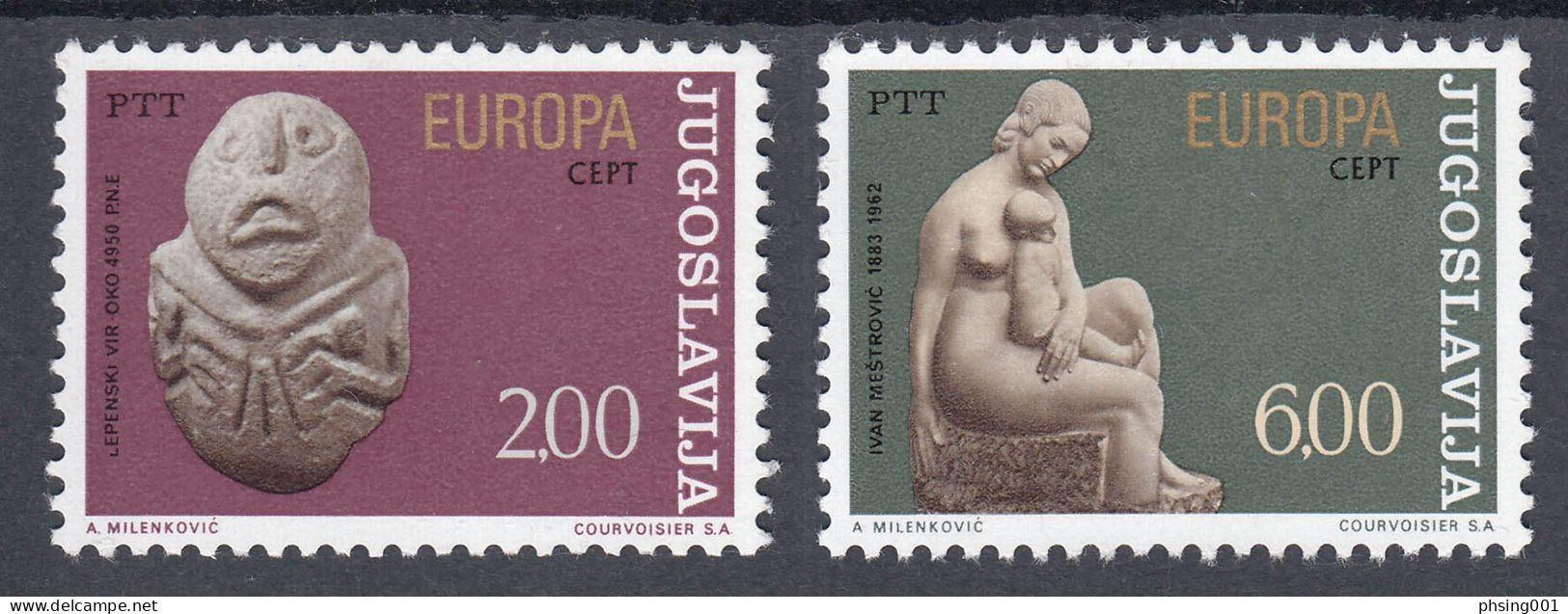 Yugoslavia 1974 Europa CEPT Sculptures Lepenski Vir Ivan Mestrovic Art MNH - 1974