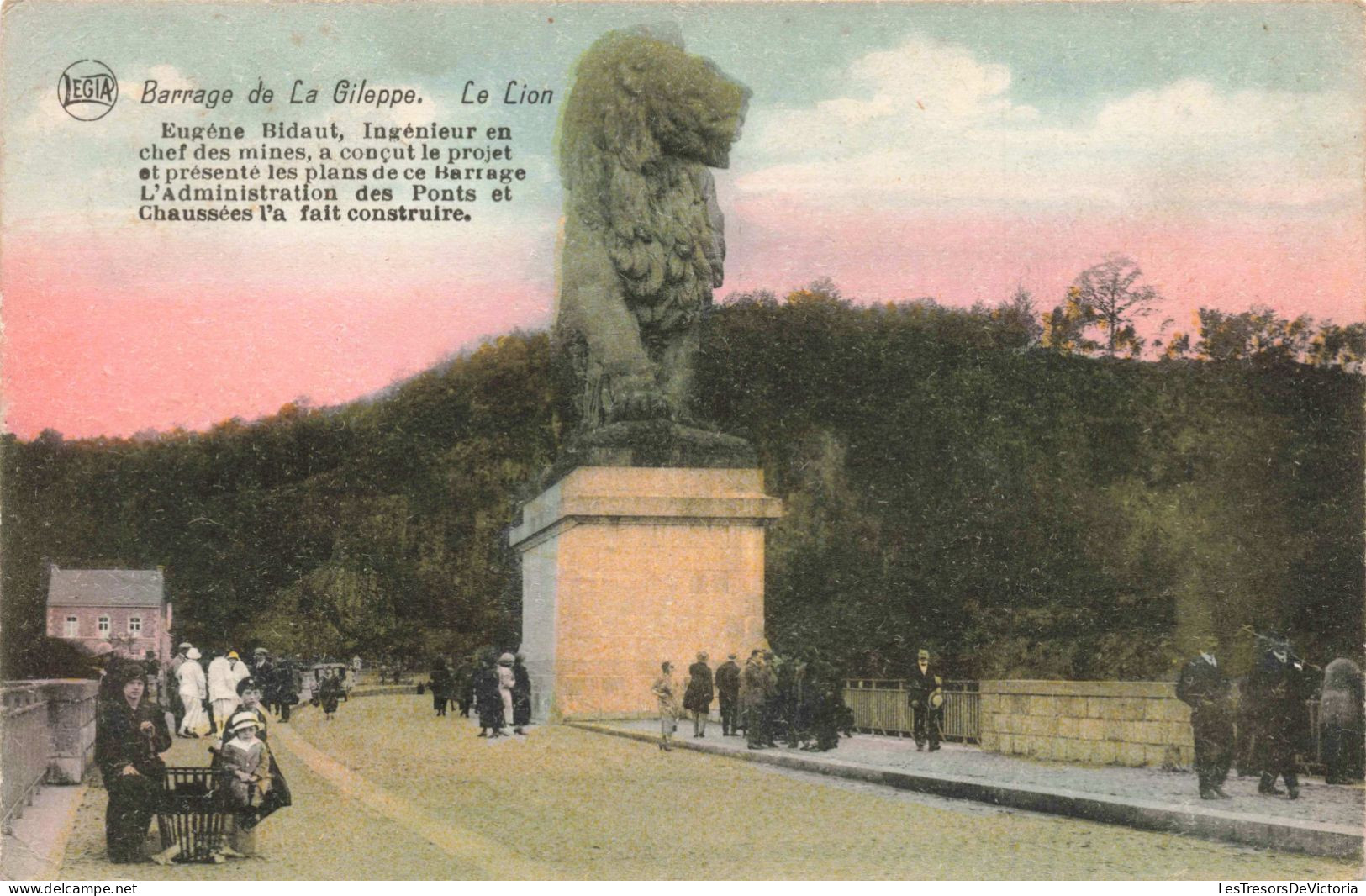 PHOTOGRAPHIE - Barrage De La Gileppe - Le Lion - Colorisé - Carte Postale Ancienne - Fotografie