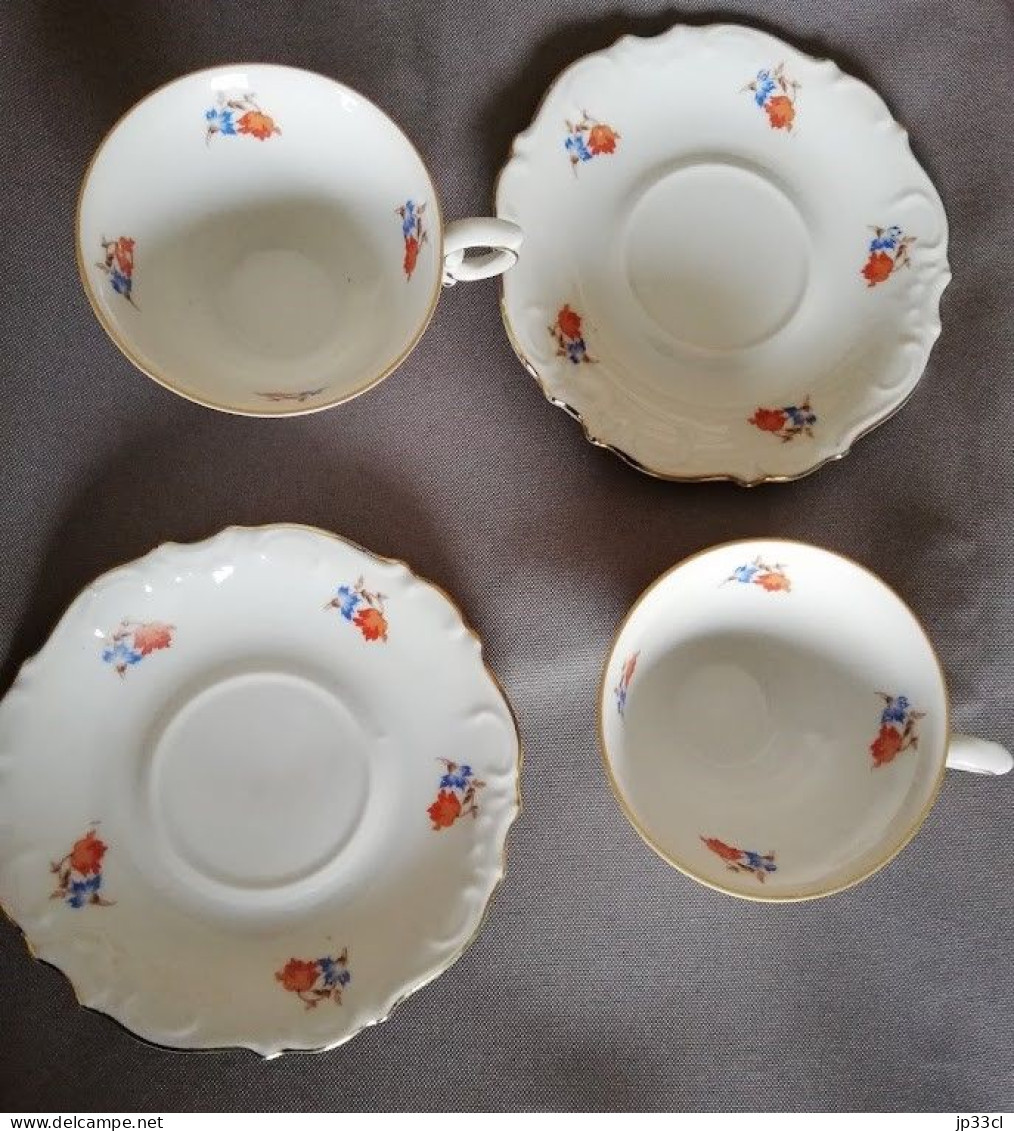 2 Petites Tasses Et Soucoupes Avec Décoration Florale (BAVARIA SCHUMANN 24) - Bavaria (DEU)