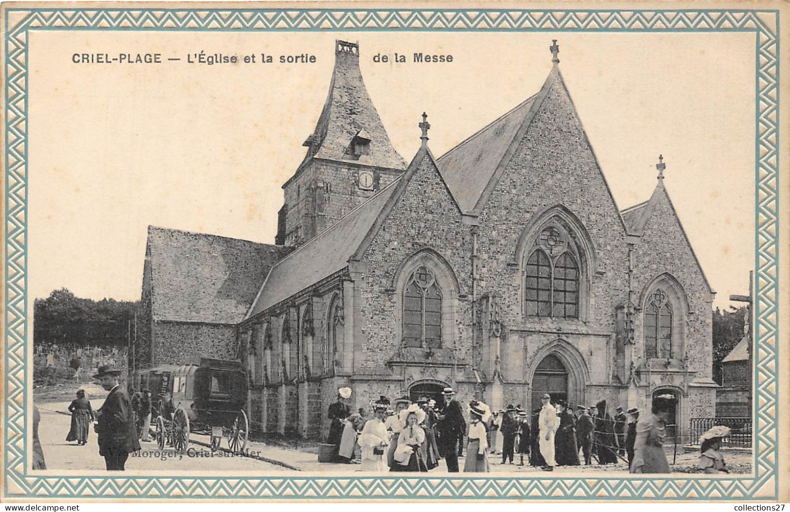 76-CRIEL-PLAGE- L'EGLISE ET LA SORTIE DE LA MESSE - Criel Sur Mer