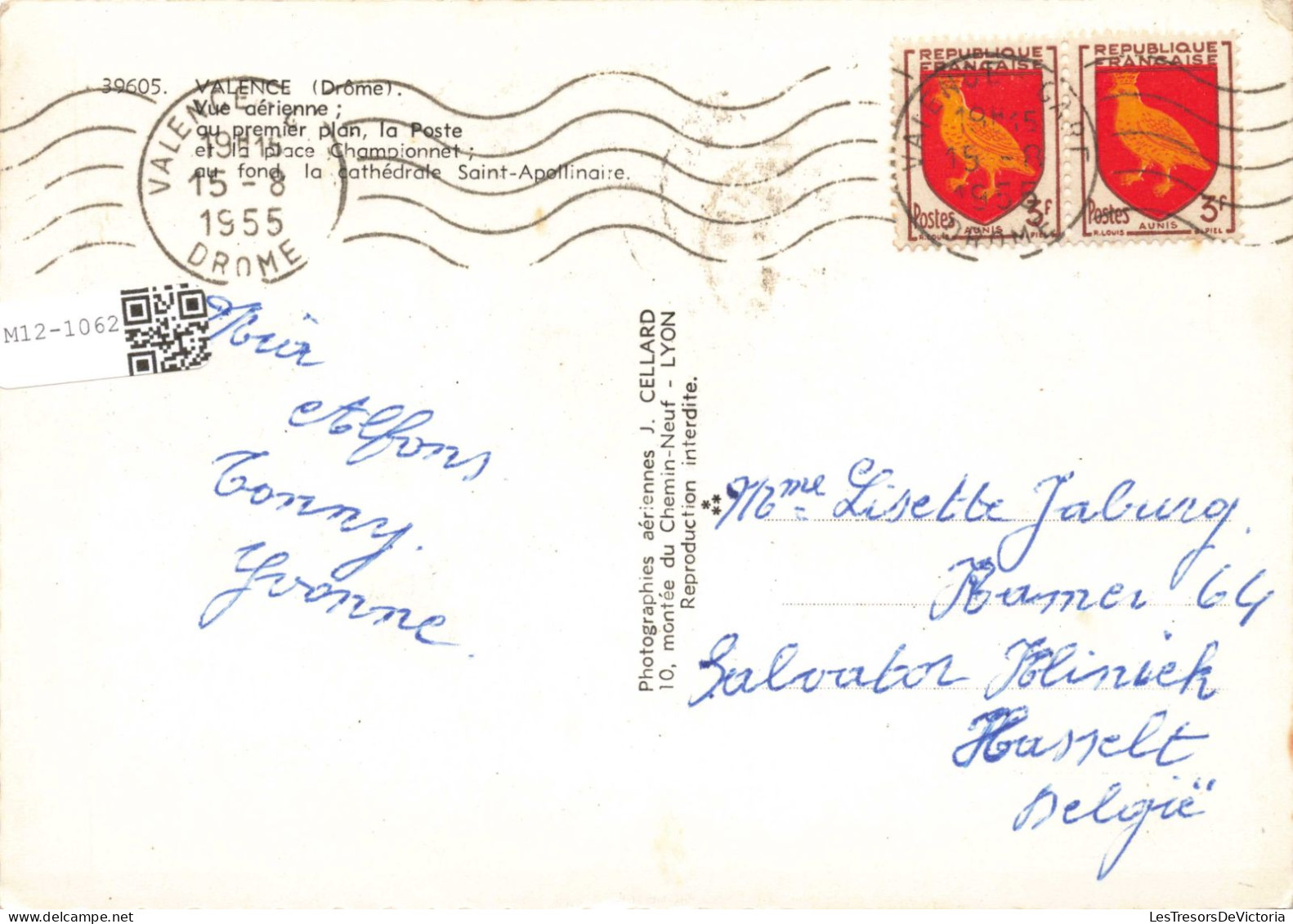 FRANCE - Valence - Vue Aérienne - La Poste - La Place Championnet - Carte Postale Ancienne - Valence