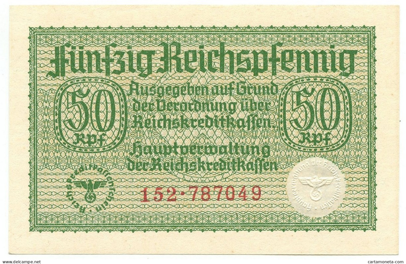 50 REICHSPFENNIG OCCUPAZIONE TEDESCA IN ITALIA REICHSBANK 1943 FDS-/FDS - 2. WK - Alliierte Besatzung