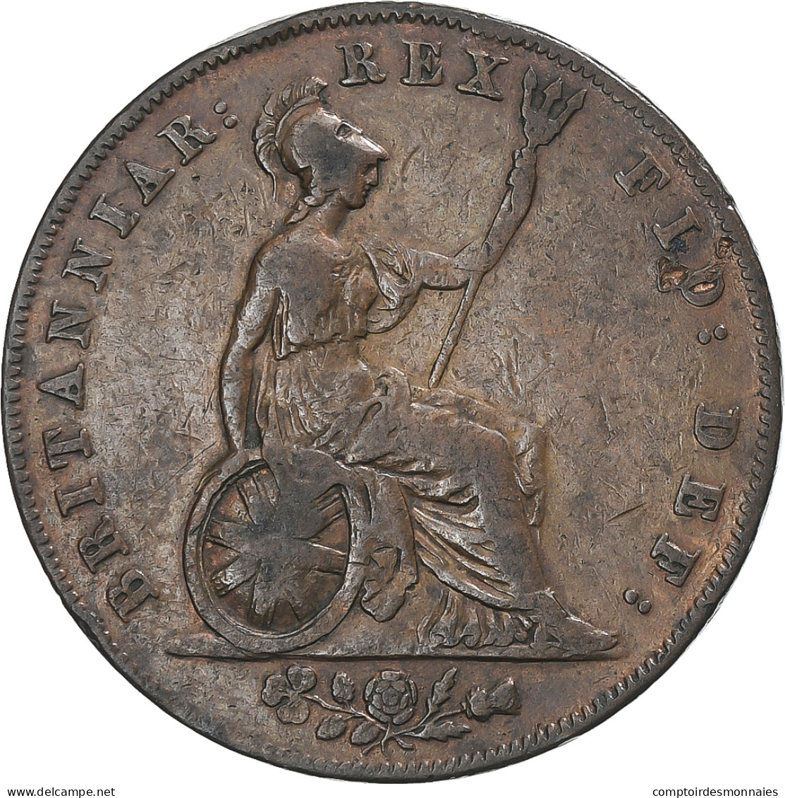 Grande-Bretagne, George IV, 1/2 Penny, 1827, TTB, Cuivre, KM:692 - C. 1/2 Penny