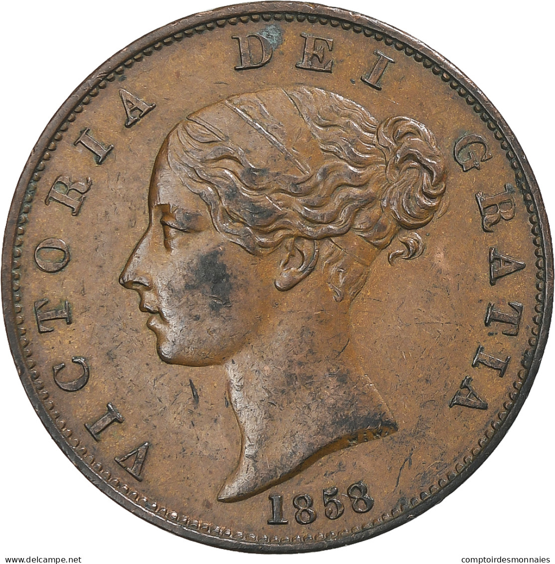 Grande-Bretagne, Victoria, 1/2 Penny, 1858, TTB, Cuivre, KM:726 - C. 1/2 Penny