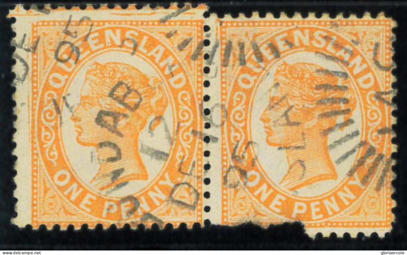 P1712 - QUEENSLAND , SG 83 IN PAIR, MISPERFORATED!!!!!! USED - Gebraucht