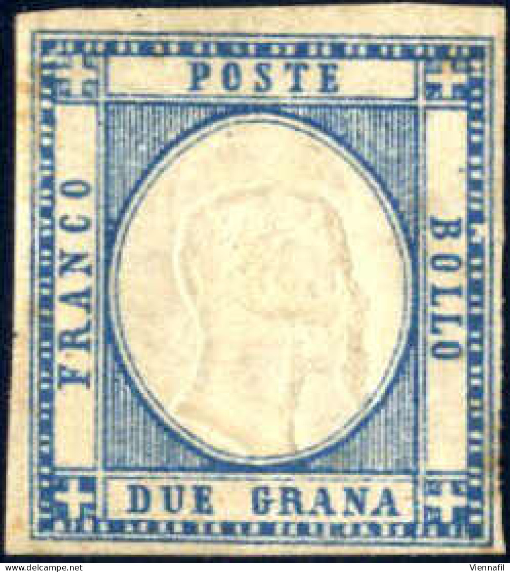 * 1861, Province Napoletane, 2 Grana Azzurro, Esemplare Con Tripla Effigie, Nuovo Con Gomma Originale, Margini Da Buoni  - Neapel