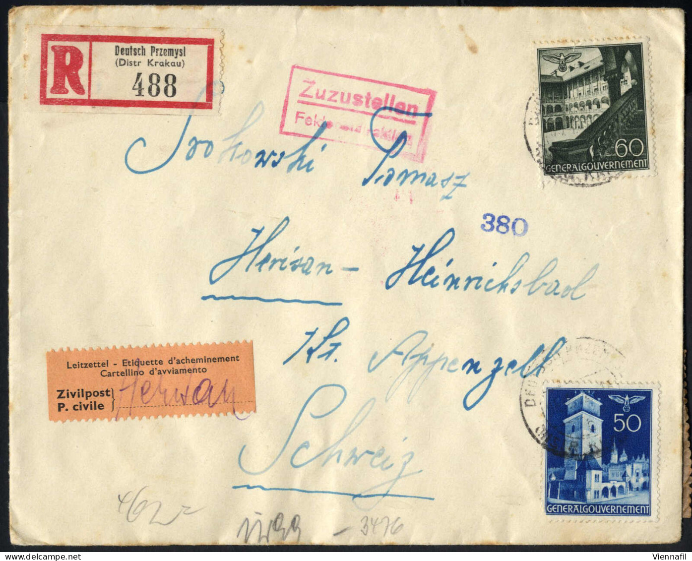 cover 1904/48, 15 Karten, Briefe, Ganzsachen, vier Einschreiben und 2 Perfin, alle Bilder in Onlinekatalog