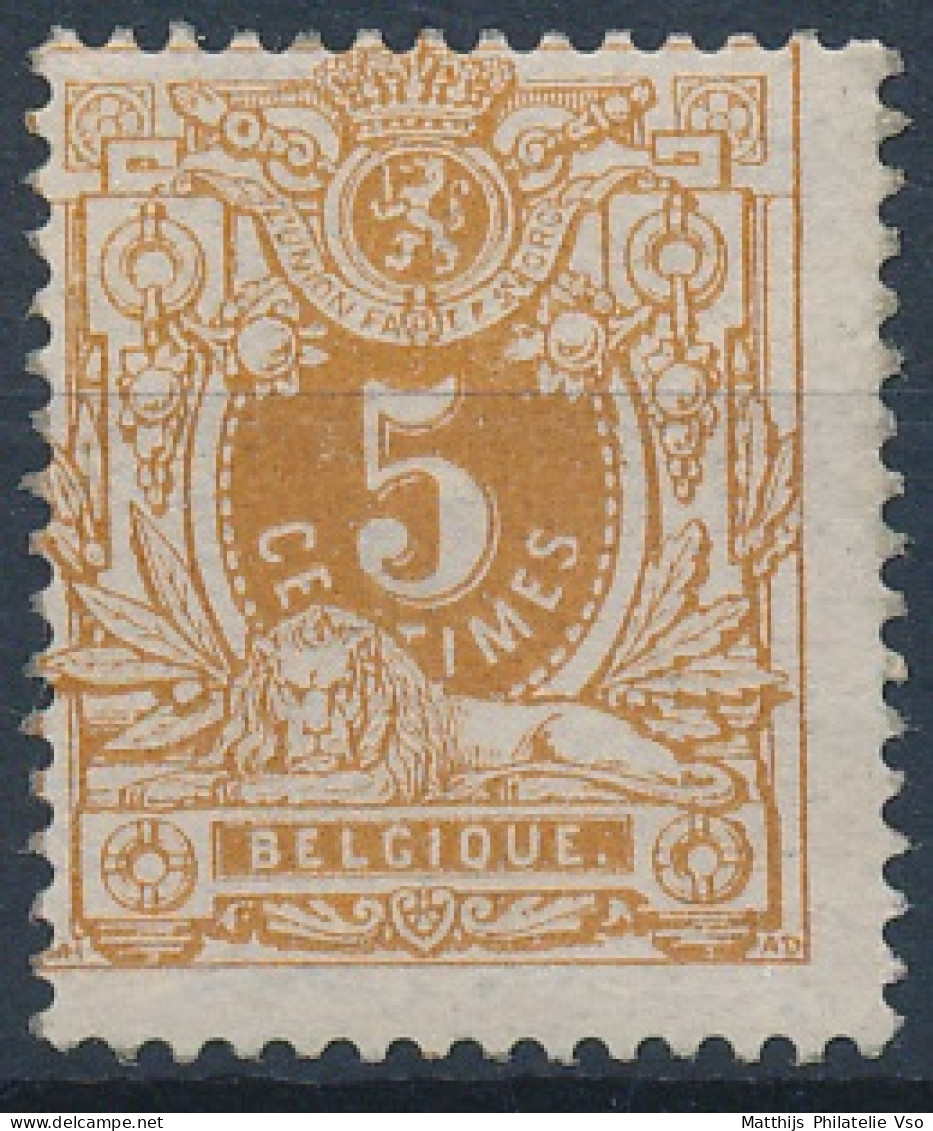 [* SUP] N° 28B, 5c Ocre-rouge Vif, Légère Trace - Très Frais - Cote: 120€ - 1869-1883 Leopold II.