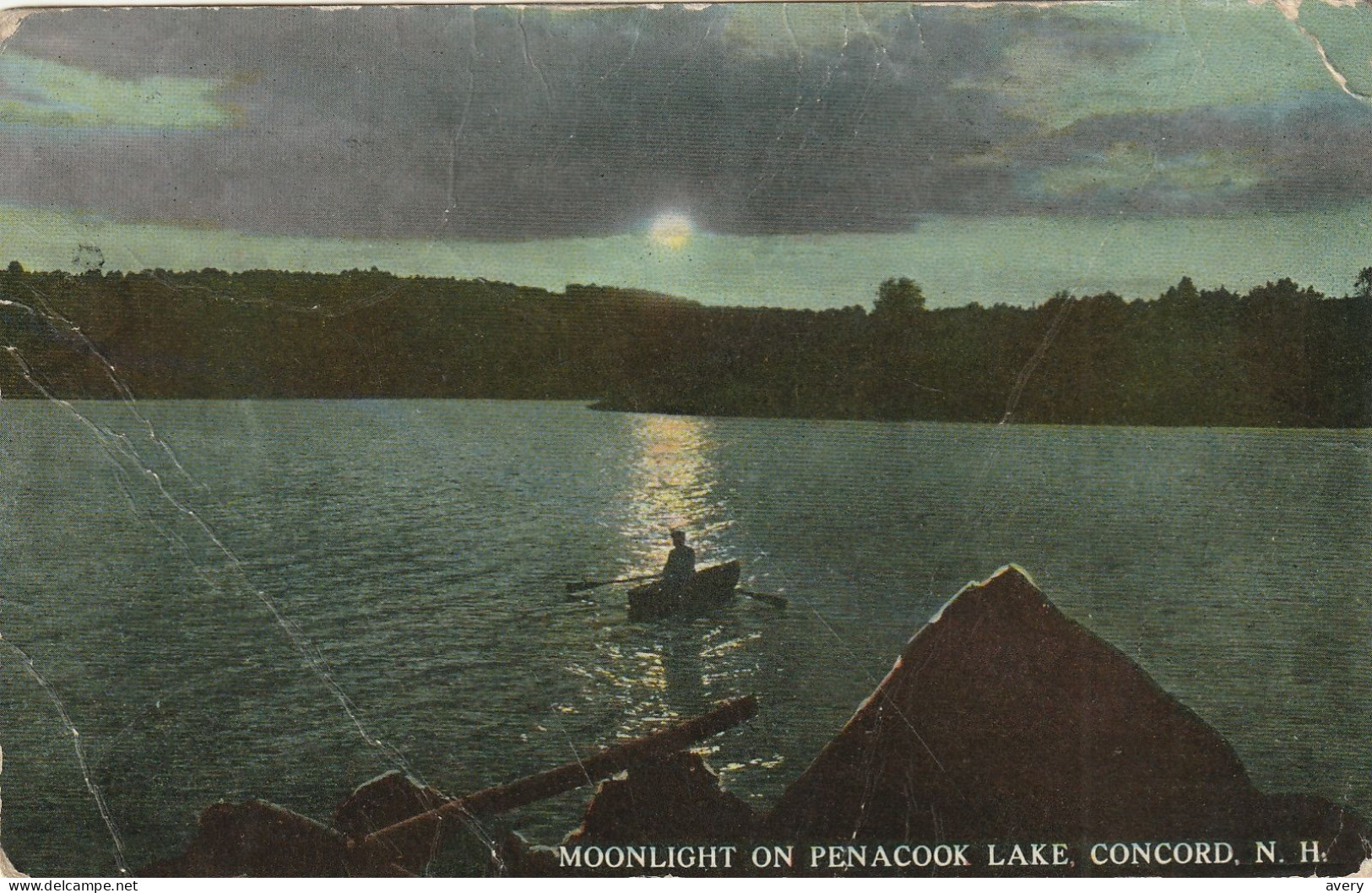 Moonlight On Penacook Lake, Concord, New Hampshire Some Creasing - Concord