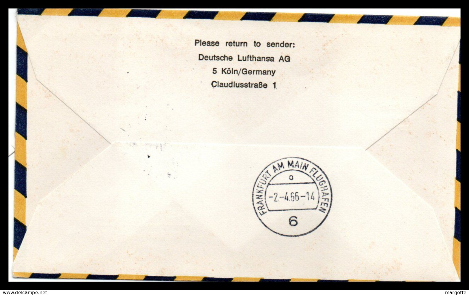 FFC Lufthansa  Prag-Frankfurt  02/04/1966 - Poste Aérienne